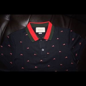 Gucci Cotton Polo with Panthers